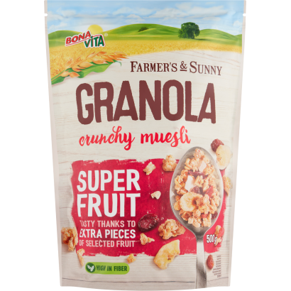 Bona Vita Farmer's & Sunny granola müzli szuper gyümölcssel 500 g