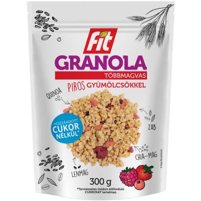 Fit Granola piros gyümölcsökkel 300 g