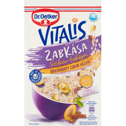 Dr. Oetker Vitalis szilvás-fahéjas zabkása hozzáadott cukor nélkül, édesítőszerrel 58 g