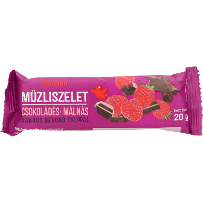 Auchan Kedvenc csokis málnás müzliszelet 20 g