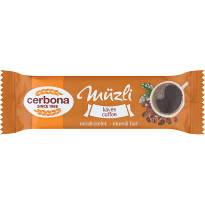 Cerbona kávés müzliszelet, fehér bevonó talppal  20 g
