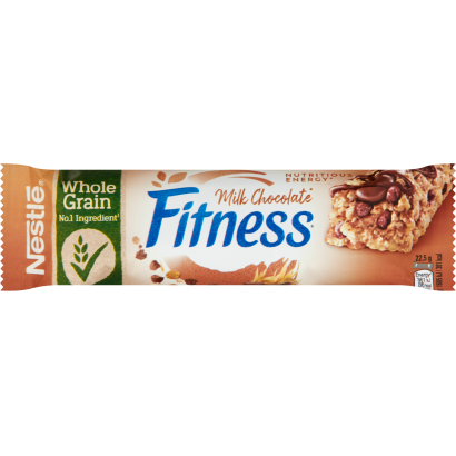 Nestlé Fitness tejcsokoládés gabonapehely-szelet vitaminokkal & ásványi anyagokkal reggelihez 22,5 g