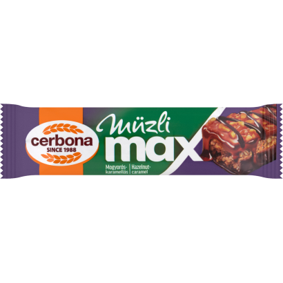 Cerbona Müzli Max mogyorós-karamellás müzliszelet 30 g