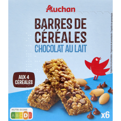 Auchan Kedvenc gabonás szelet tejcsokoládéval, 6db 126 g