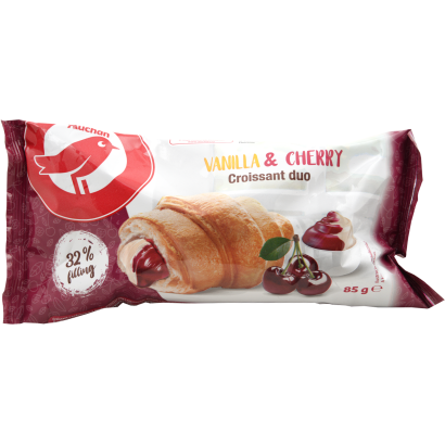 Auchan Kedvenc Croissant vanília-cseresznye töltelékkel 85 g