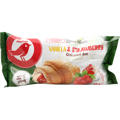 Auchan Kedvenc Croissant vanília-eper töltelékkel 85 g