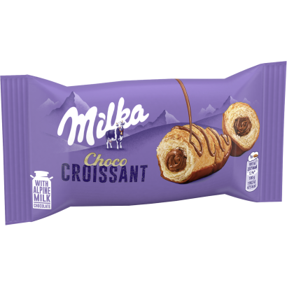 Milka Choco croissant alpesi tej felhasználásával készült tejcsokoládés töltelékkel 50 g