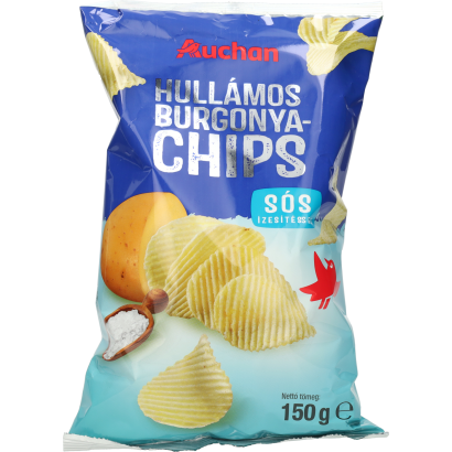 Auchan Kedvenc hullámos chips sós 150 g