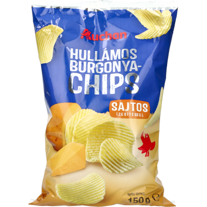 Auchan Kedvenc hullámos chips sajtos 150 g