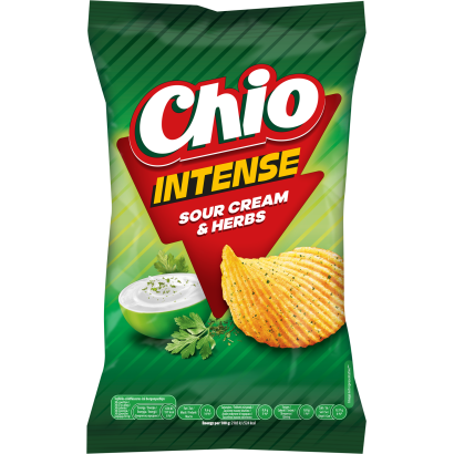 Chio Intense tejfölös-zöldfűszeres ízű burgonyachips 120 g