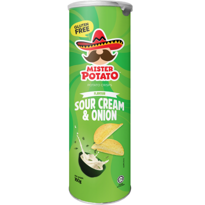 Mister Potato Tejfölös-hagymás ízesítésű sós snack 160 g