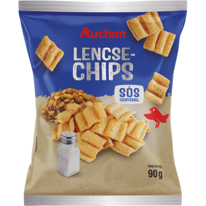 Auchan Kedvenc lencse chips sós 90 g