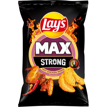 Lay's Max Strong burgonyachips csípős húsos jellegű ízesítéssel 120 g