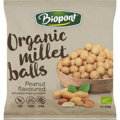 Biopont bio gluténmentes földimogyorós kölesgolyó 75 g