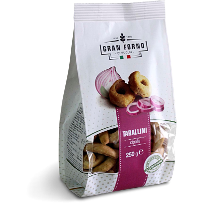 Tarallini olasz sós sütemény karikák EV olivával - hagymás 250g