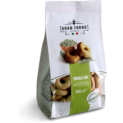 Tarallini olasz sós sütemény karikák EV olivával - kömény magos 250g