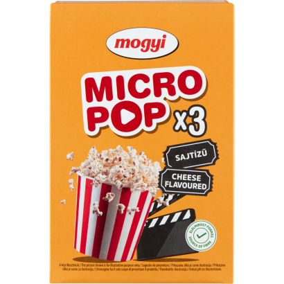 Mogyi Micro Pop mikrohullámú sütőben elkészíthető sajtízű pattogatni való kukorica 3 x 100 g (300 g)
