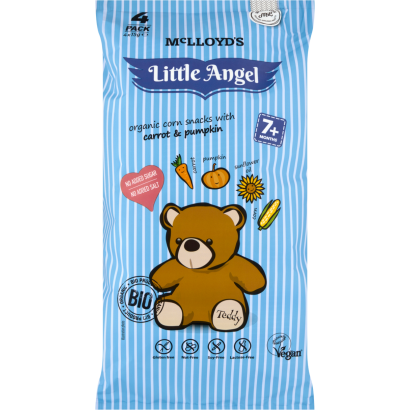 Little Angel Teddy extrudált kukoricás bio snack répával és tökkel 4 x 15 g (60 g)