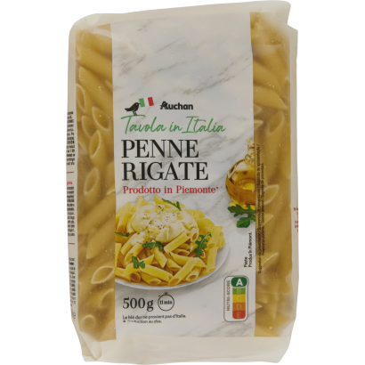 Auchan Kedvenc Tavola In Italia Penne Rigate durum száraztészta 500 g
