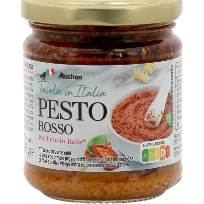 Auchan Kedvenc paradicsom alapú szósz, Pesto Rosso 185 g