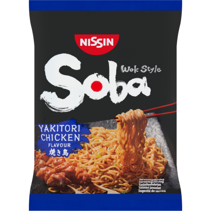 Nissin Soba Wok Style instant tészta búzalisztből yakitori csirke ízű szósszal 110 g