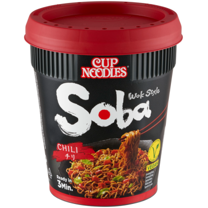 Nissin Cup Noodles Soba instant tészta búzalisztből chili ízesítő szósszal 92 g