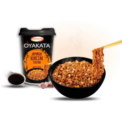 Oyakata instant étel szósszal és noodle típusú tésztával teriyaki csirke ízesítéssel 96 g