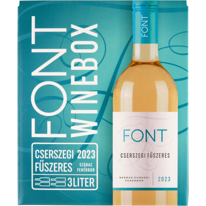 Font Kunsági Cserszegi Fűszeres fehér száraz bor 12% 3 l