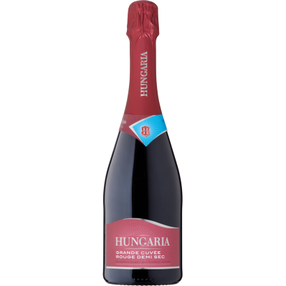 Hungaria Rouge Demi Sec palackban erjesztett félszáraz vörös minőségi pezsgő 12,5% 0,75 l