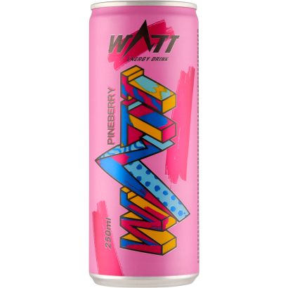 Watt Fehéreper- és guavaízű, szénsavas energiaital koffeinnel és vitaminokkal 250 ml