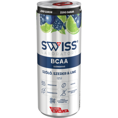 Swiss Laboratory szőlő-, szeder- és limeízű, szénsavas, alkoholmentes ital 250 ml