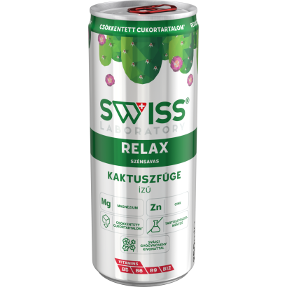 Swiss Laboratory Relax kaktuszfügeízű szénsavas ital svájci gyógynövény kivonattal 250 ml