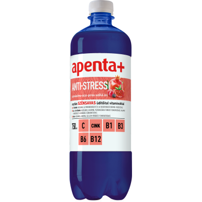 Apenta+ Anti-Stress gránátalma-acai-piros szőlő ízű, enyhén szénsavas üdítőital 750 ml