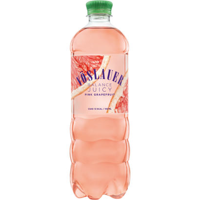 Vöslauer Balance Juicy pink grapefruitízű természetes ásványvíz alapú szénsavas üdítőital 0,75 l