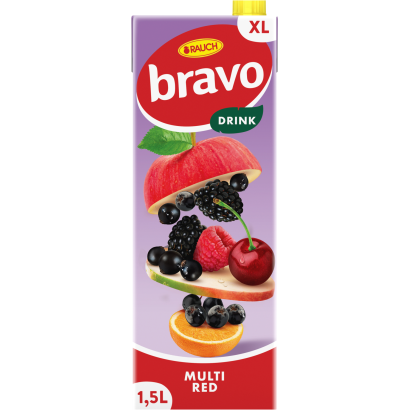 Rauch Bravo vegyes piros gyümölcsital 5 vitaminnal 1,5 l