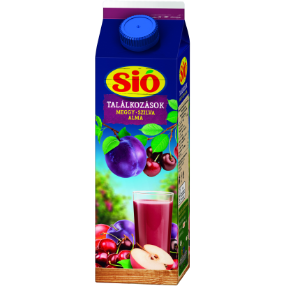 Sió Találkozások rostos meggy-szilva-alma gyümölcsital 1 l