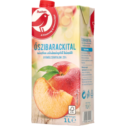 Auchan Kedvenc őszibaracklé 25% 1 l