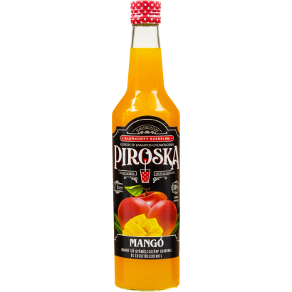 Piroska mangó ízű gyümölcsszörp cukorral és édesítőszerekkel