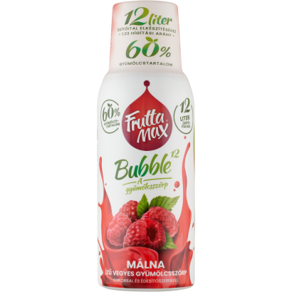 FruttaMax Bubble12 málna ízű vegyes gyümölcsszörp cukorral és édesítőszerekkel 500 ml
