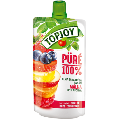 Topjoy 100% alma-sárgarépa-banán-málna-eper-áfonya püré 120 g