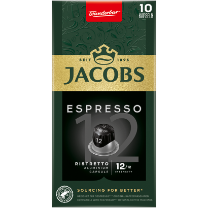 Jacobs Espresso Ristretto őrölt-pörkölt kávé kapszulában 10 db 52 g