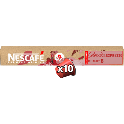 NESCAFÉ Farmers Origins Colombia Espresso koffeinmentes őrölt pörkölt kávé kapszula 10 db 53 g