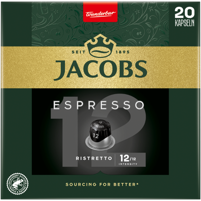 Jacobs Espresso Ristretto őrölt-pörkölt kávé kapszulában 20 db 104 g