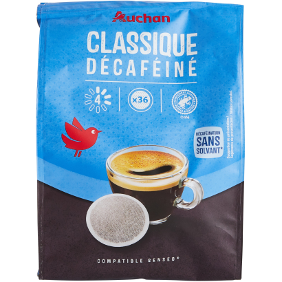 Auchan Kedvenc Kávépárna Koffeinmentes 36 db Intenzitás: 5