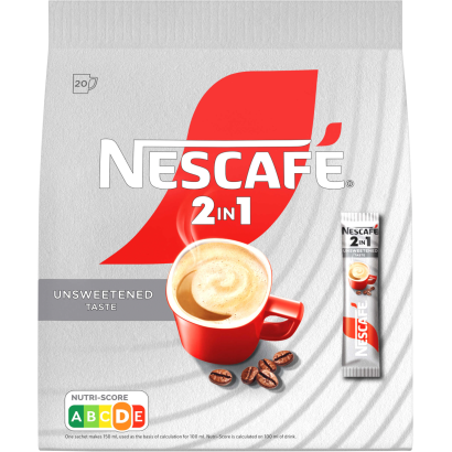 NESCAFÉ 2in1 Unsweetened Taste azonnal oldódó kávéspecialitás 20 x 8 g (160 g)