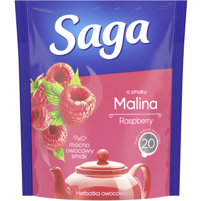Saga Raspberry ízesített gyümölcstea 20 filter 34 g
