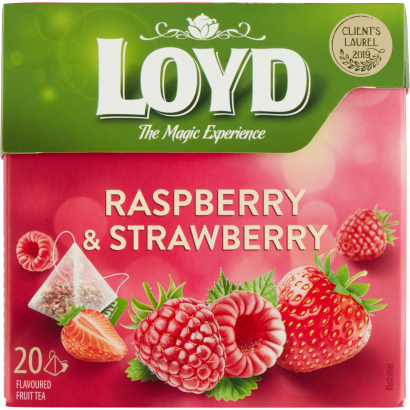 Loyd aromatizált filteres gyümölcstea málna és eper ízesítéssel 20 filter 40 g