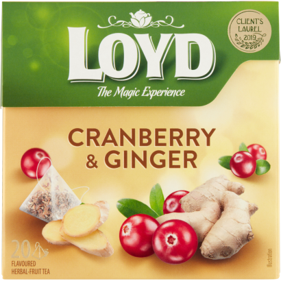 Loyd vörös áfonya és gyömbér ízű gyümölcstea 20 filter 40 g