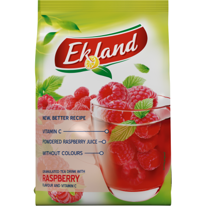 Ekland azonnal oldódó málna ízű tea üdítőitalpor C-vitaminnal 300 g