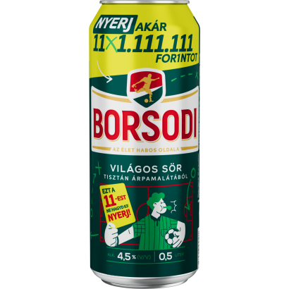 Borsodi világos sör 4,5% 0,5 l